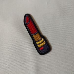 Embroidered Iron on Patch Multicolor Red Lipstick NWOT unbranded